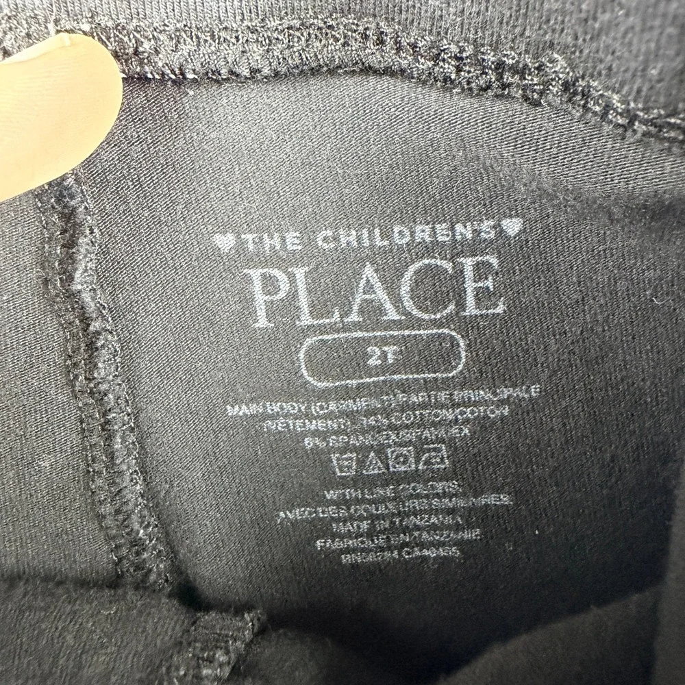 The Children's Place Black Leggings 2T Cotton‎ Blend Stretch Kids Pants